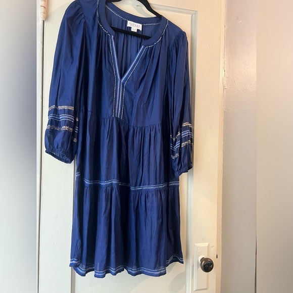 Velvet by Graham & Spencer Tina Boho Tiered Dress S Sequins and Embroidery - Picture 5 of 15